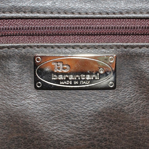 Barantani Orange Croc Embossed Leather Shoulder Bag Crocodile Made in Italy - Picture 8 of 10